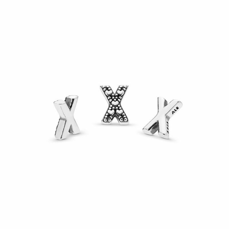 Pandora Letter X Petite Locket Charm Silver Egypt GA2475031